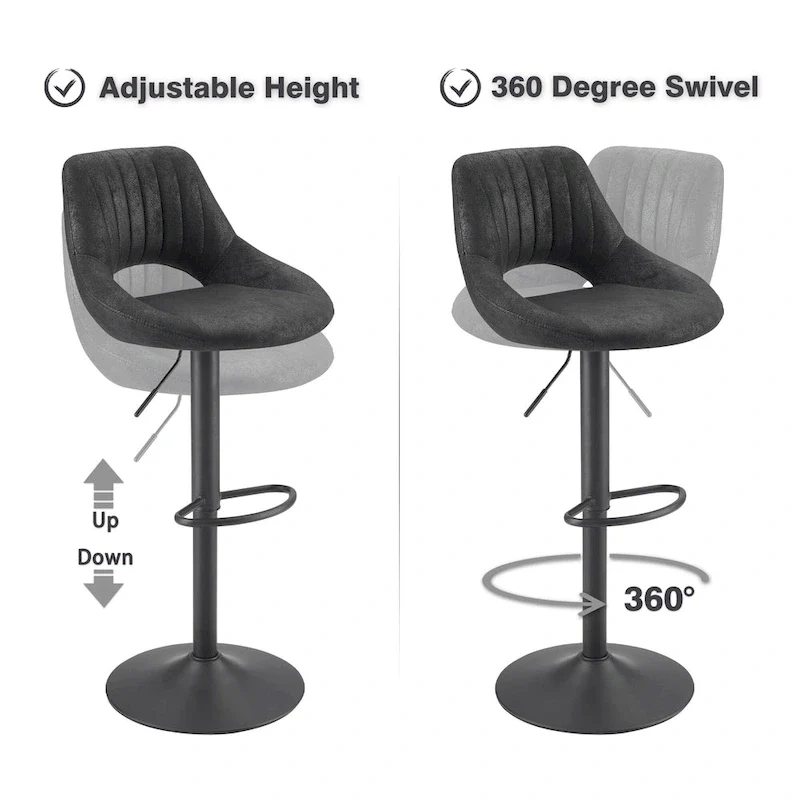 Retro Adjustable Swivel Barstool (Set of 2)