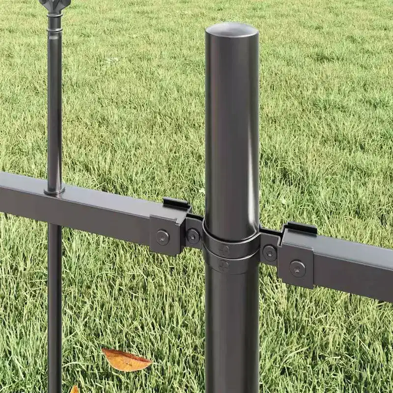 vidaXL Garden Fence Grey 5.58 x 4.92 ft Powder-coated Steel