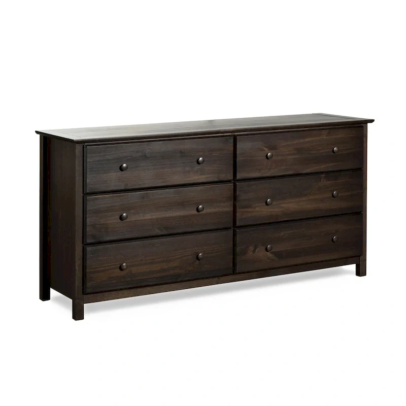 Grain Wood Furniture Shaker-style 6-drawer Solid Wood Dresser