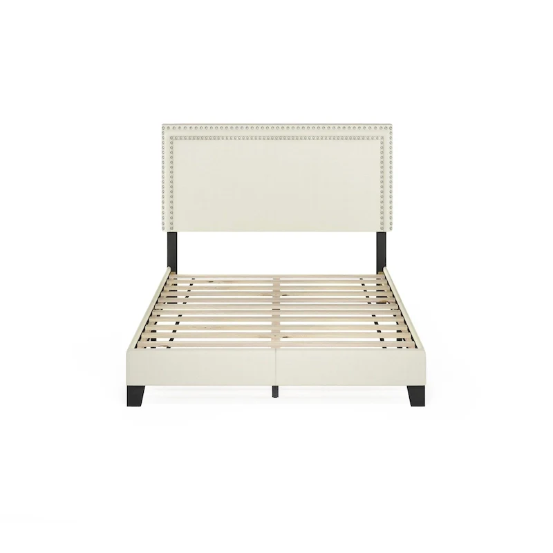 Furinno Laval Double Row Nailhead Bed Frame