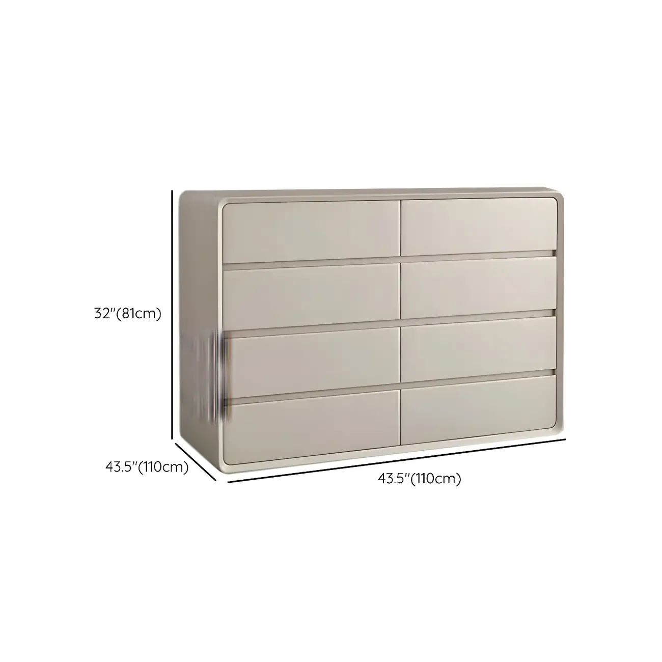 Classic Wooden Dressers in Beige with Soft Close Drawers