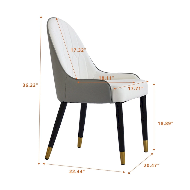 set of 2 Modern PU Leather Dining Chairs