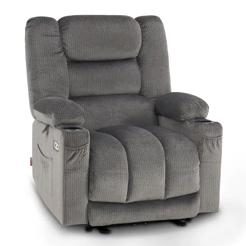 Electric Power Recliner Chair with Heat and Massage, Fabric 6079/PR670