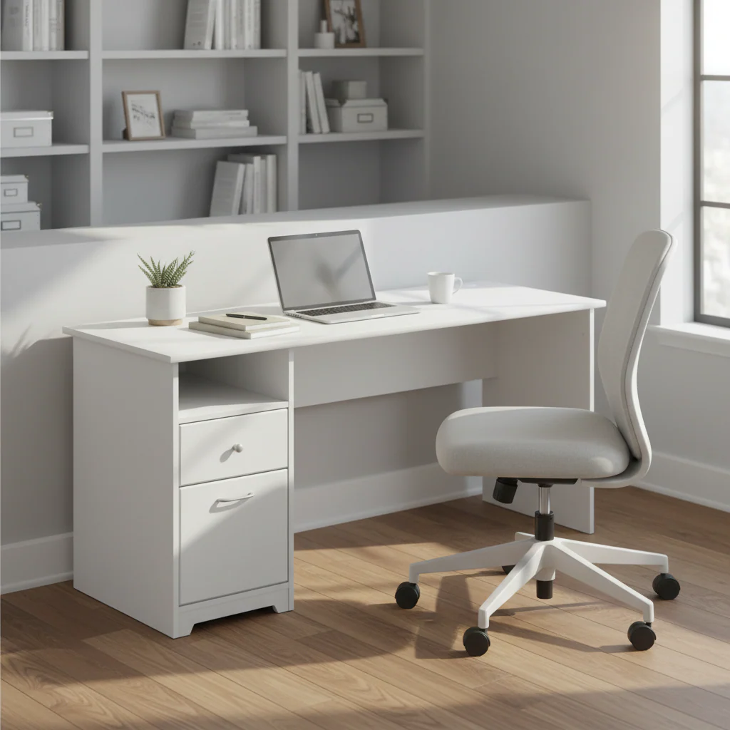 Home Office Computer Desk with Drawers by