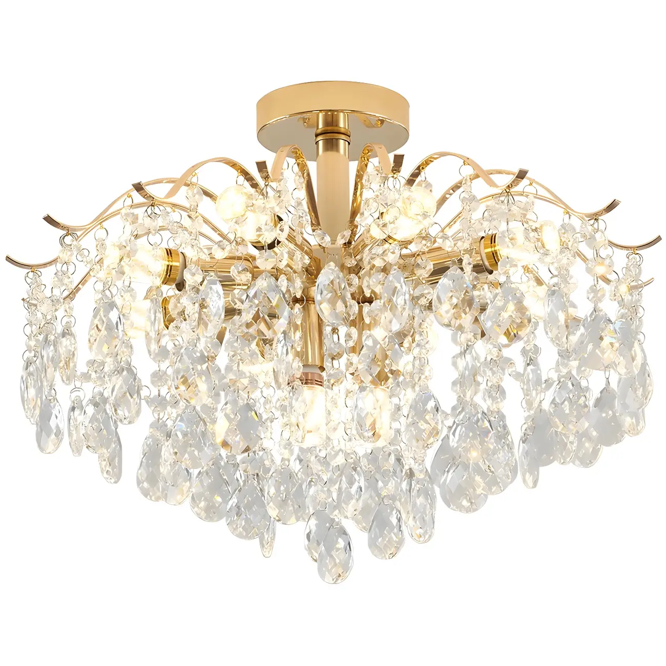 Dining Room Multi-Light Crystal Water Drop Chandelier