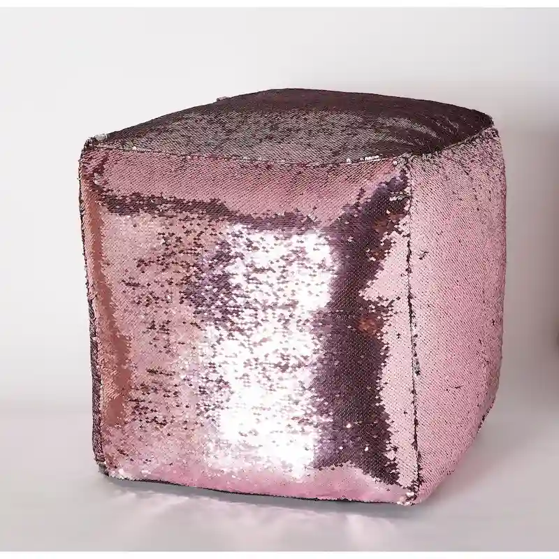 Reversible Sequin Mermaid Pouf