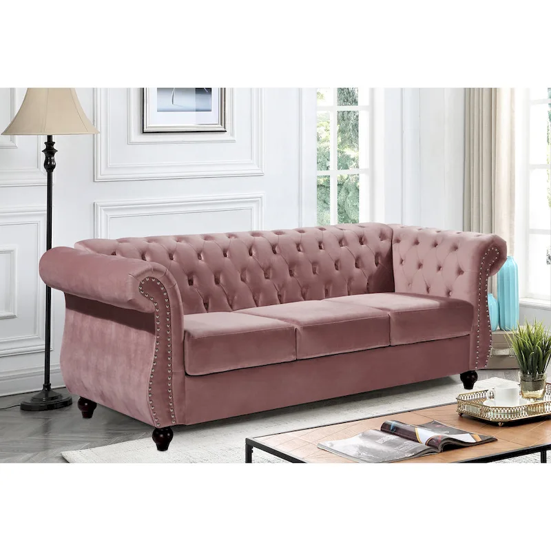 Kemos Velvet Chesterfield Sofa