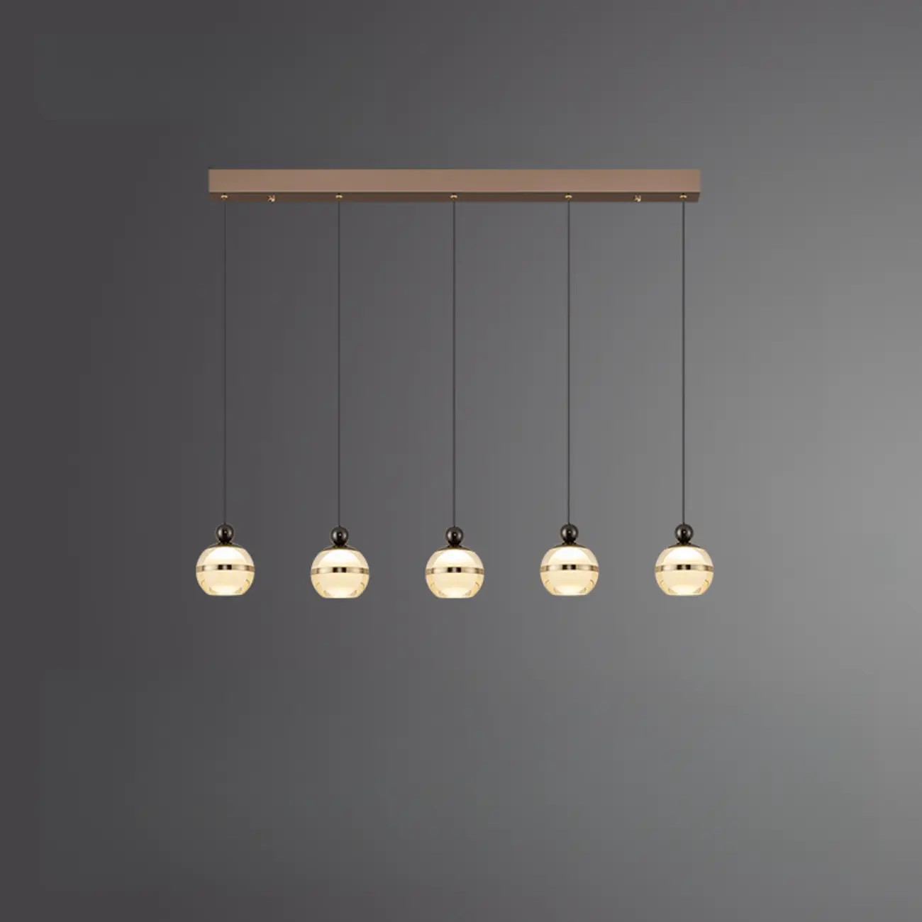 Modern Gold Glass 3-Light Adjustable Island Light