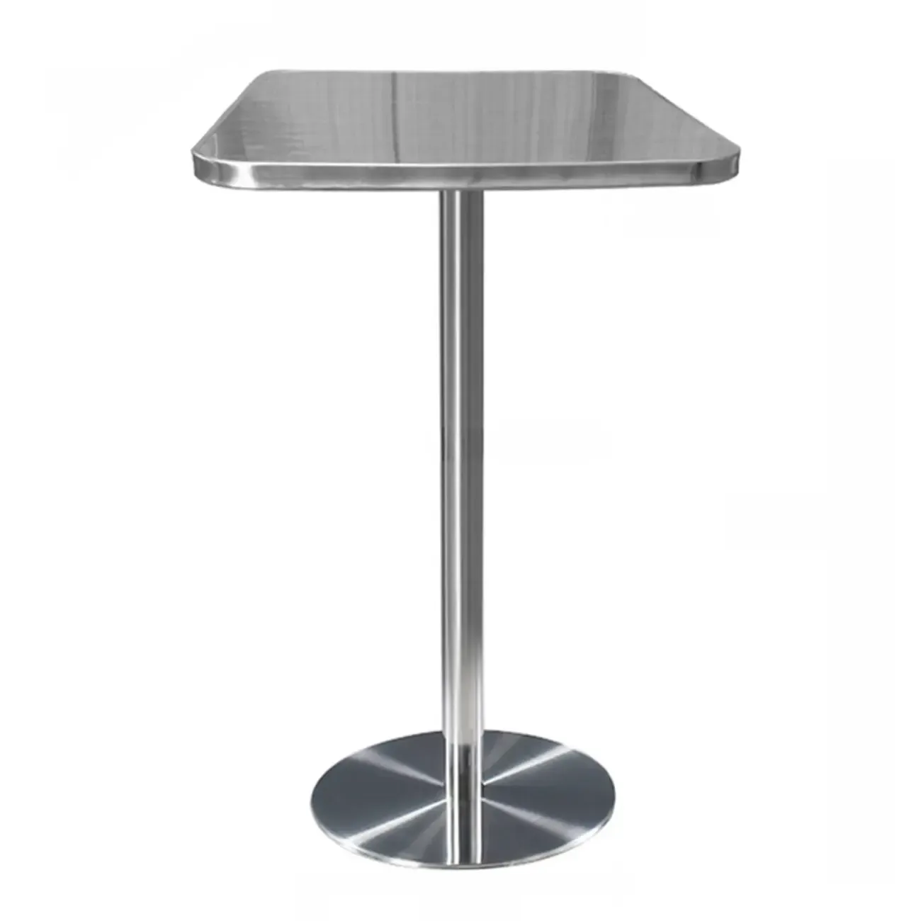 Industrial Silver Stainless Steel Bar Table