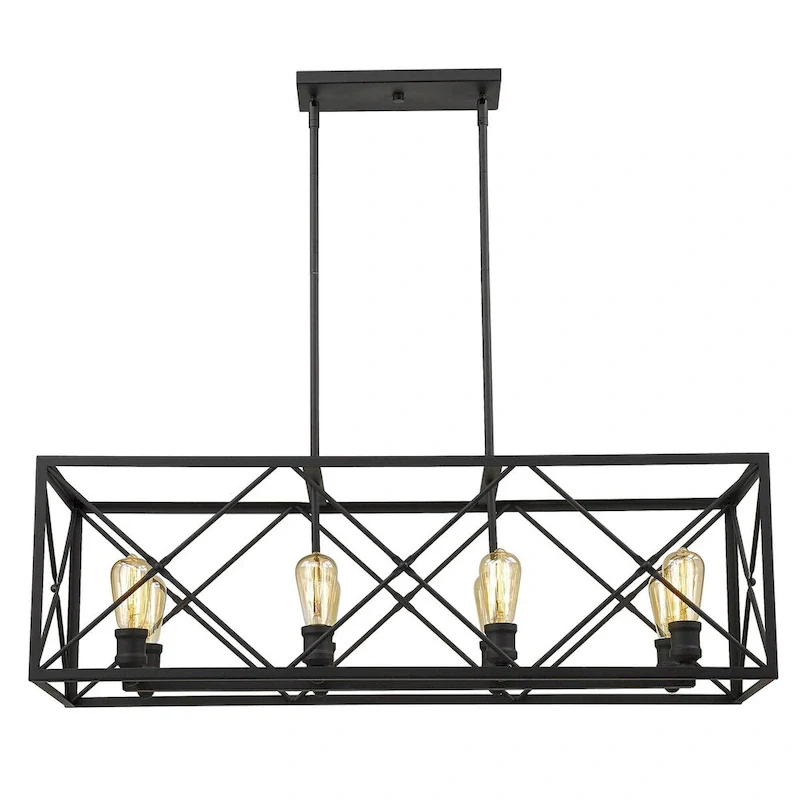 Brooklyn 8-light Matte Black Island Pendant