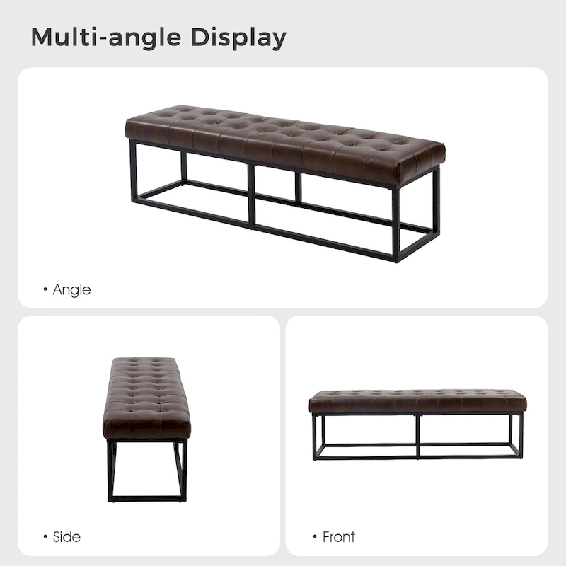 Alicia Classic Genuine Leather Durable Easy Suitable Bedroom Bench by HULALA HOME