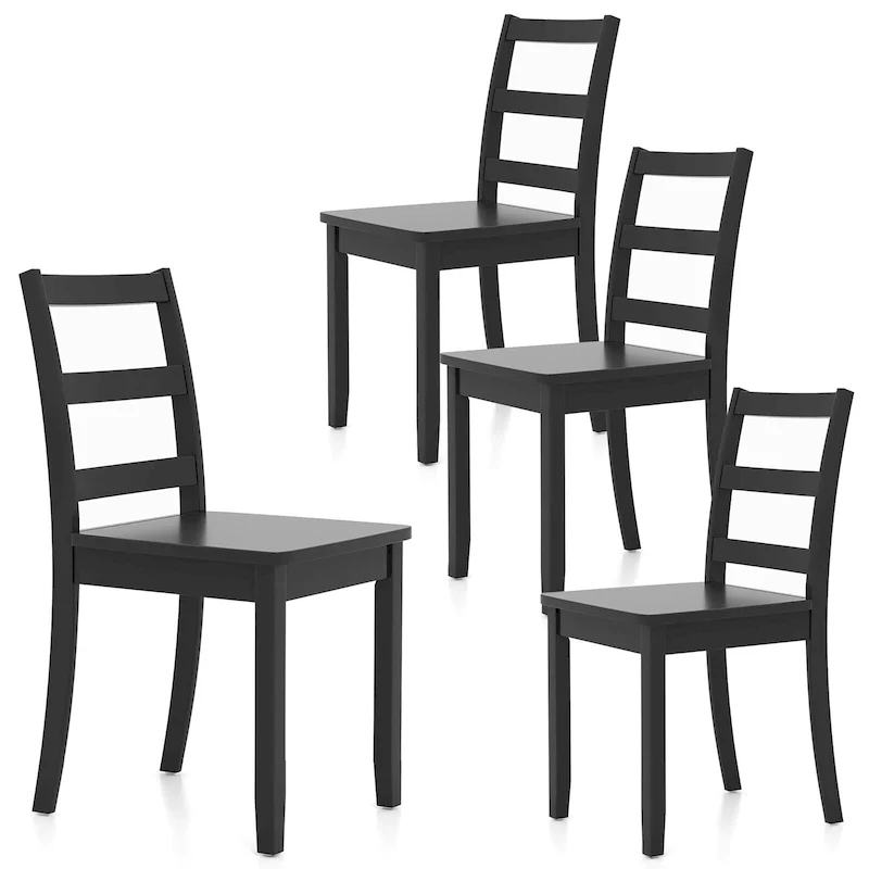 Dining Chairs Ladder Back Armless Side Chair with Solid Wood Legs