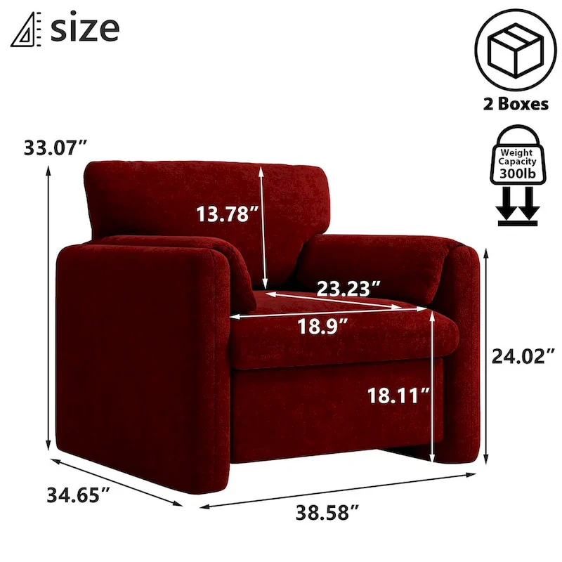 Upholstered Accent Chair Armchair Single Sofa