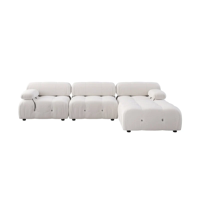 L-shape Velvet Modern Sectional Sofa Soft Couch