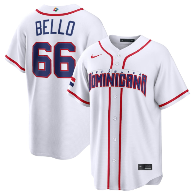 Dominican Republic Baseball Brayan Bello White 2026 World Baseball Classic Home Stadium Jersey