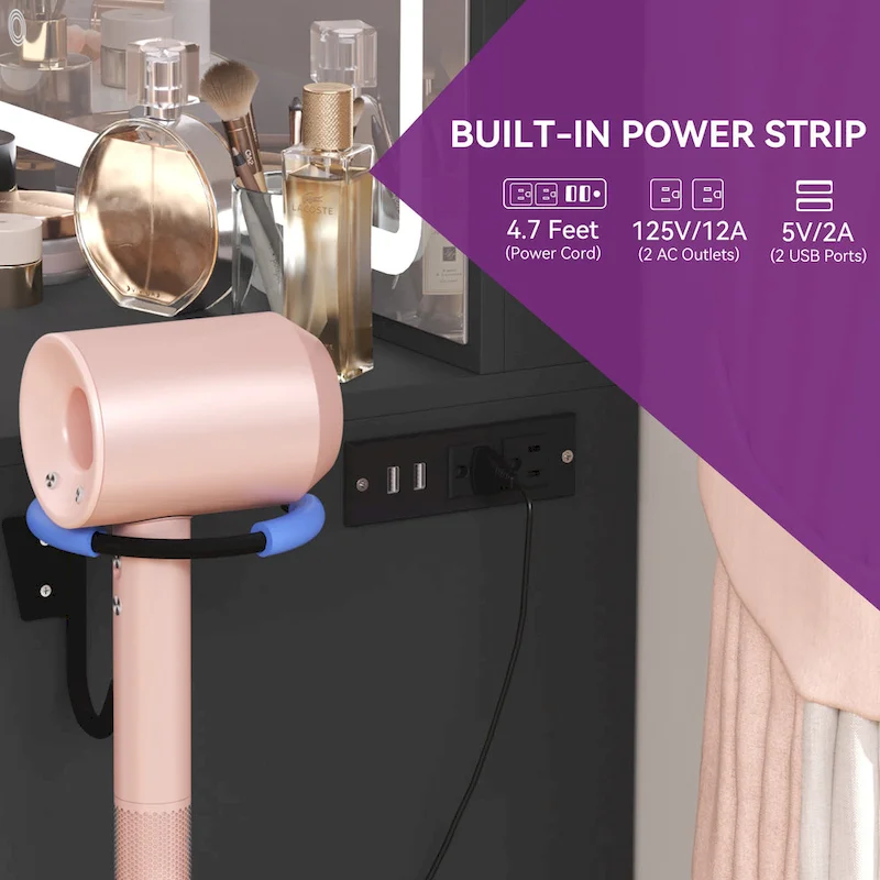 Moasis Makeup Vanity Table Cushioned Stool Vanity Desk Set - 35.43L x 15.74W x 53.54H