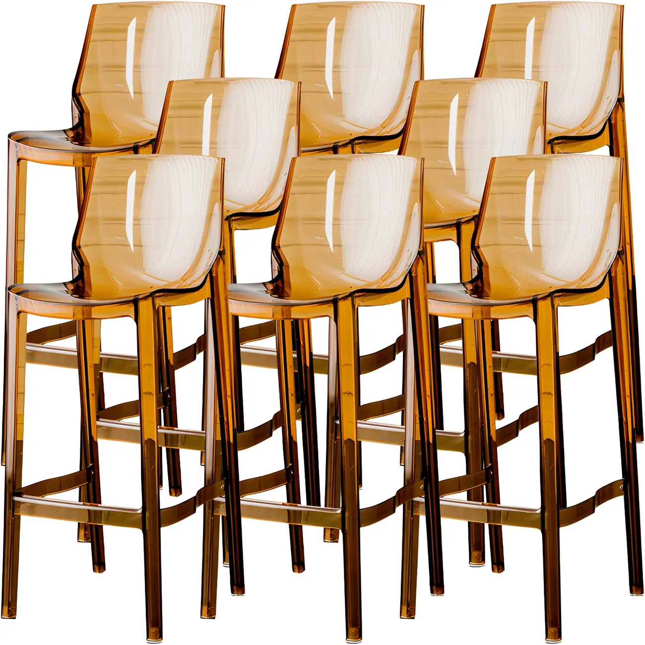 Modern Acrylic Transparent Chic Rectangle Durable Bar Stool