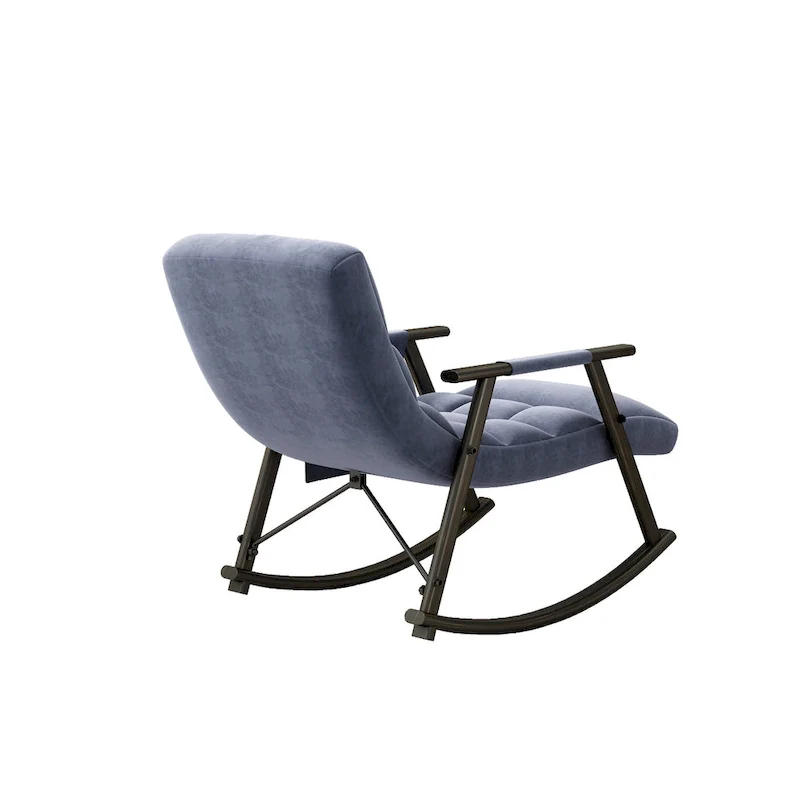Velvet Rocking Chair With Foot Rest