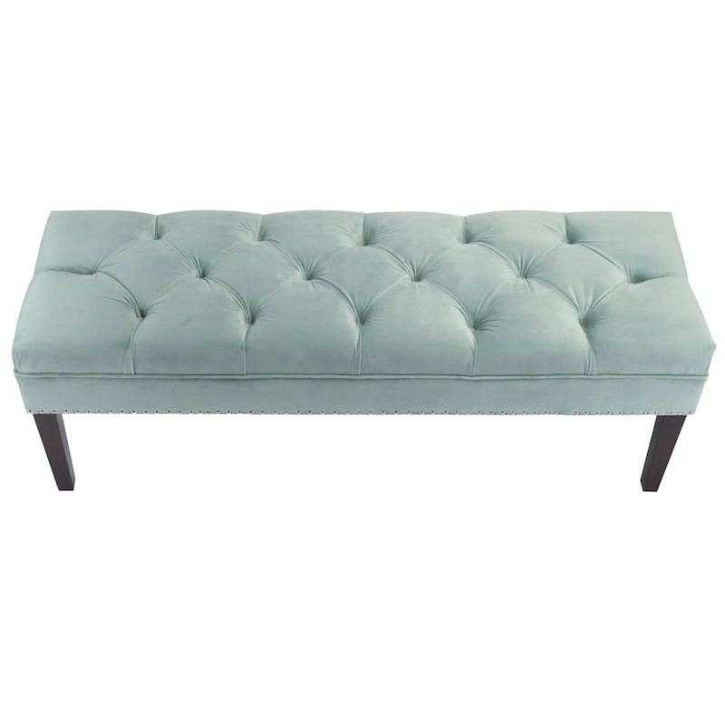 Mid Century Modern Tufted Upholstered Living Room Bench