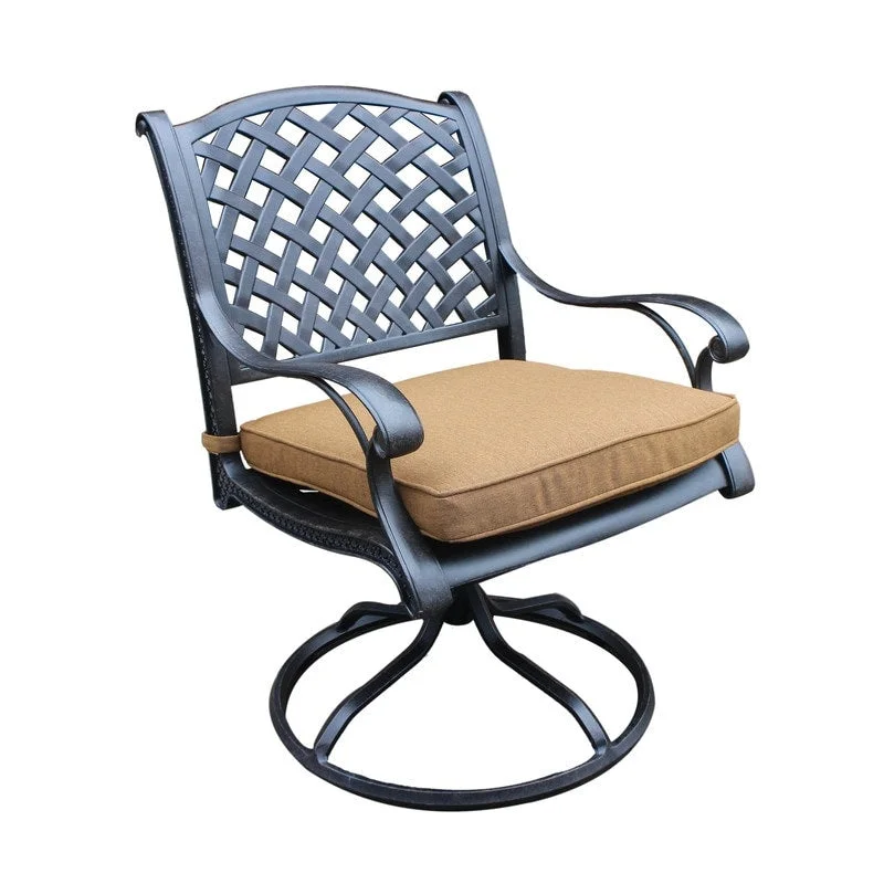 Ventura Cast Aluminum Dining Swivel Rocker with Cushion (Set of 2)
