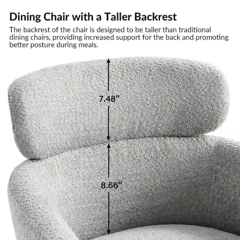 Amos Modern Boucle Dining Chair with Adjustment Feet by HULALA HOME