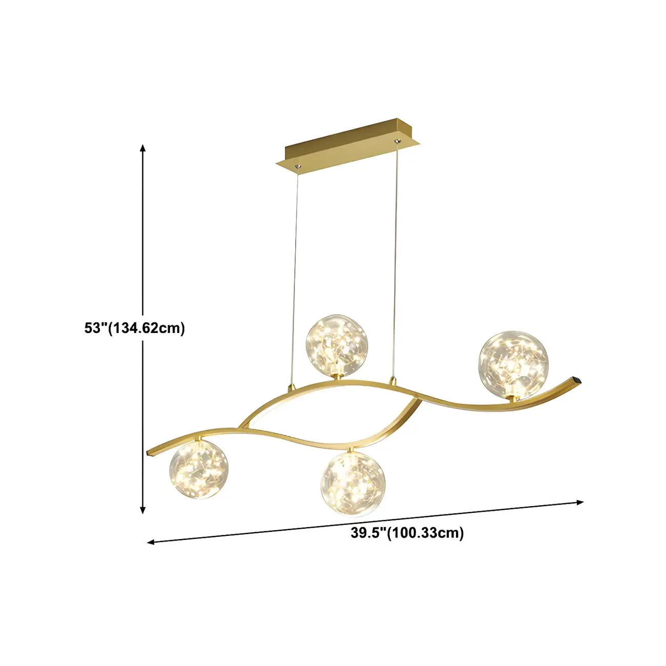 Modern Adjustable Clear Glass LED Pendant Light