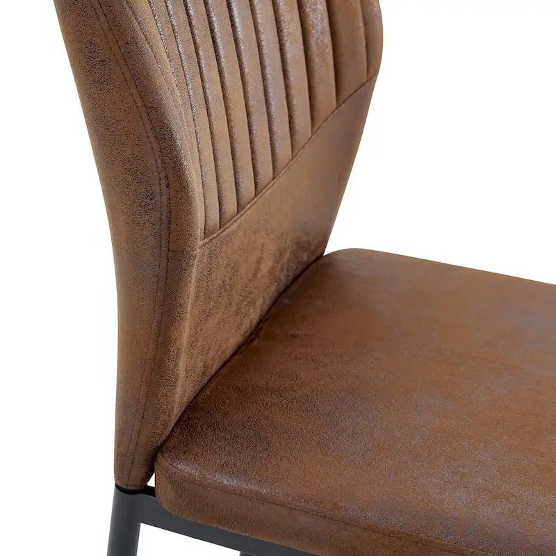 Set of 6 High Resilience Dining Chair with Metal Black Leg