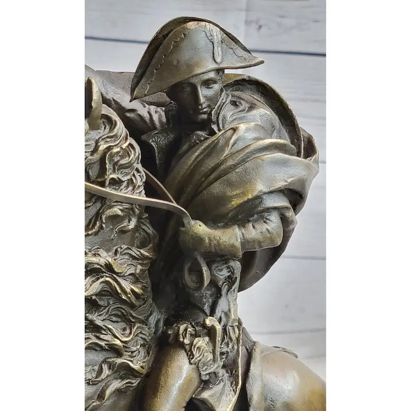 Napoleon Crossing The Alps Bronze Metal Replica Statue Sculpture On Marble Base