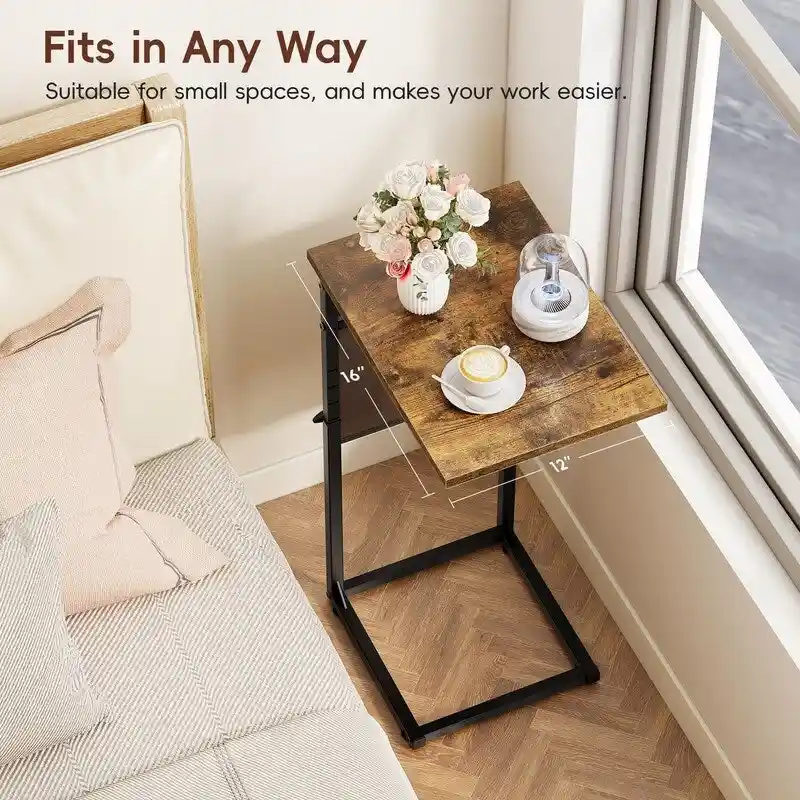 C Shaped End Table - 16D x 12W x 33H