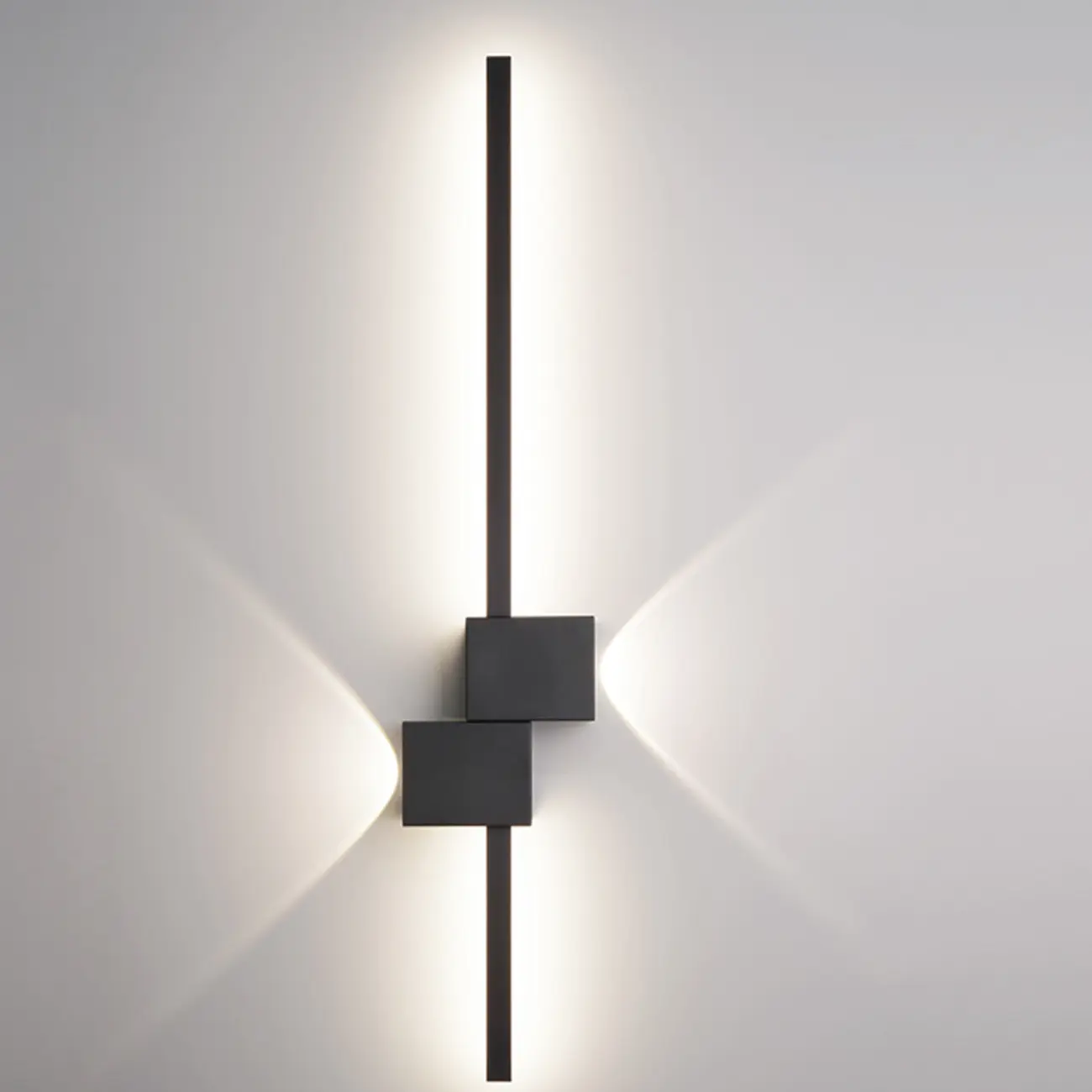 Large Stylish Black Geometric LED 4-Light Wall Sconce