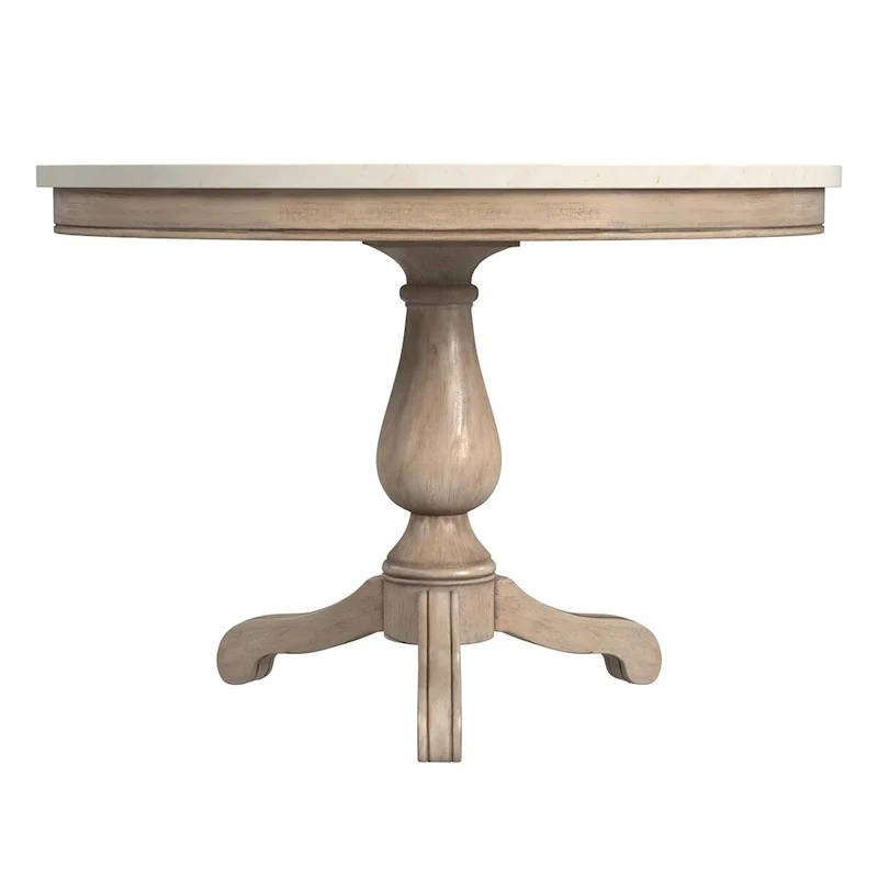 Danielle 44  Round Pedestal Marble Dining Table