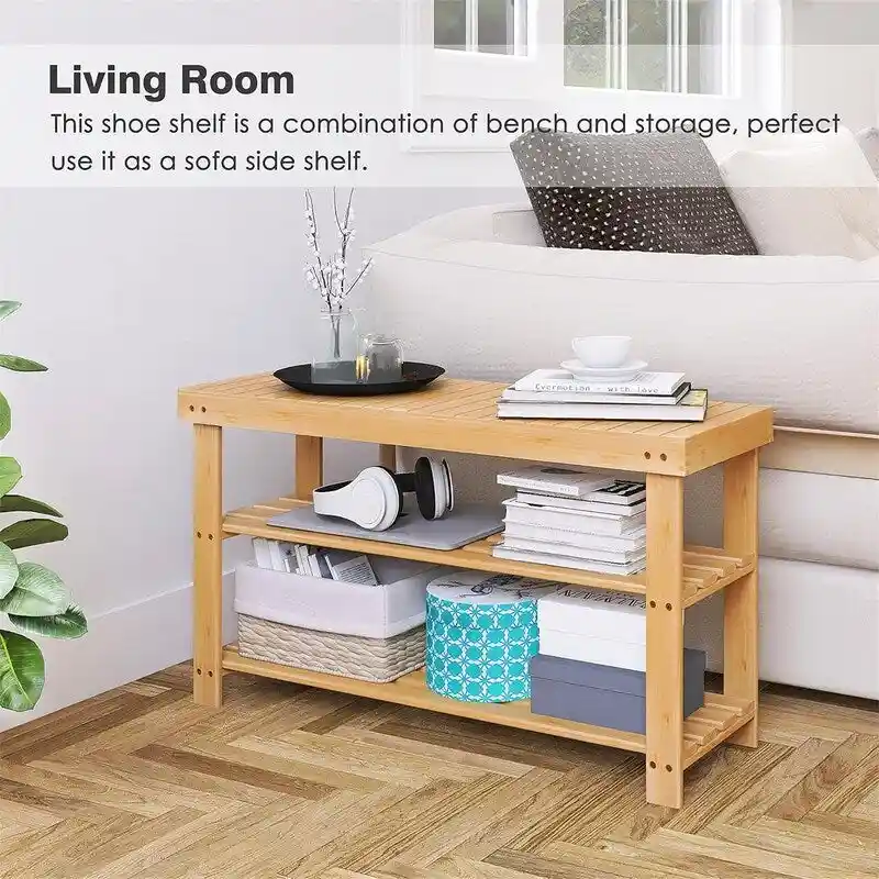 Bamboo Shoe Rack Bench