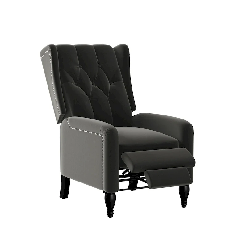Bea Velvet Wingback Push Back Recliner Chair