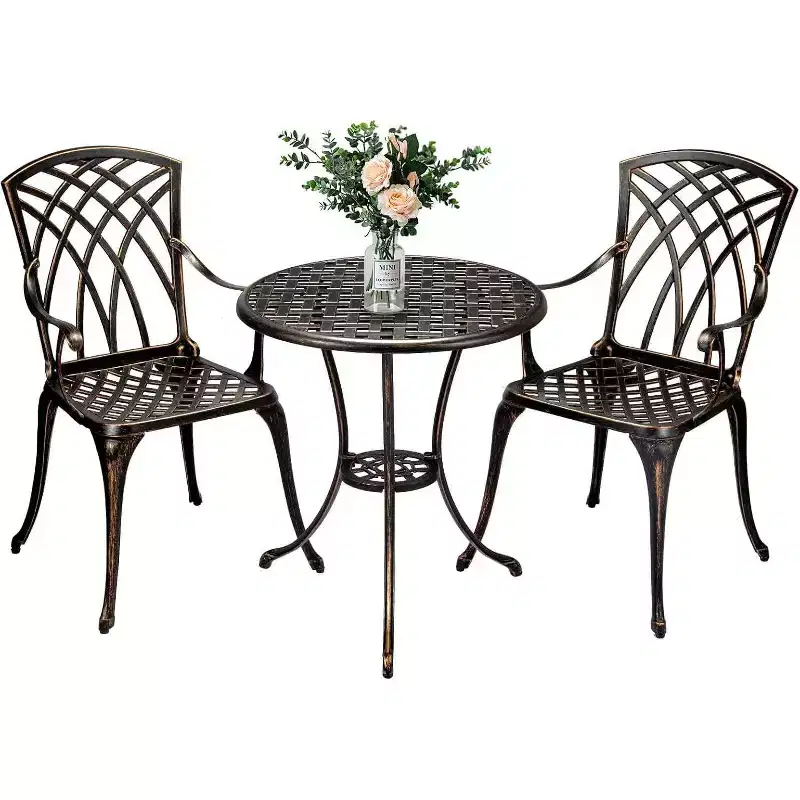 Acekool 47 Round Dining Table for 4-6 - Wooden Family Kitchen Table with Adjustable Feet