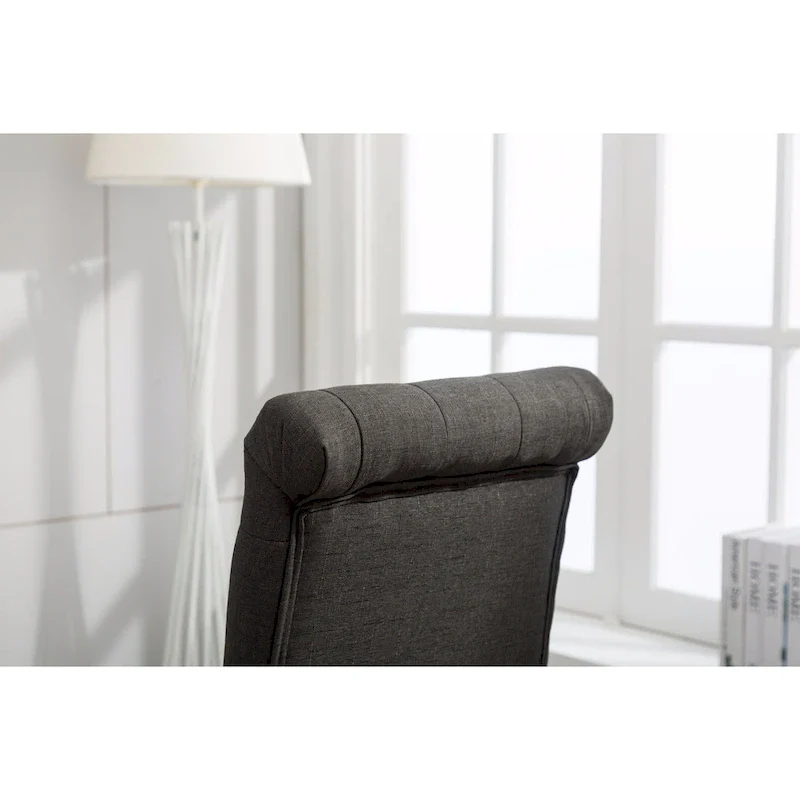 Roundhill Furniture Siena Counter Height Button Tufted Back Solid Wood Stools, Set of 2