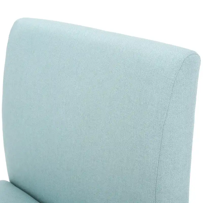 Grey / Light Blue / Light Grey / Dark Teal Contemporary Fabric Slipper Accent Chair – Single