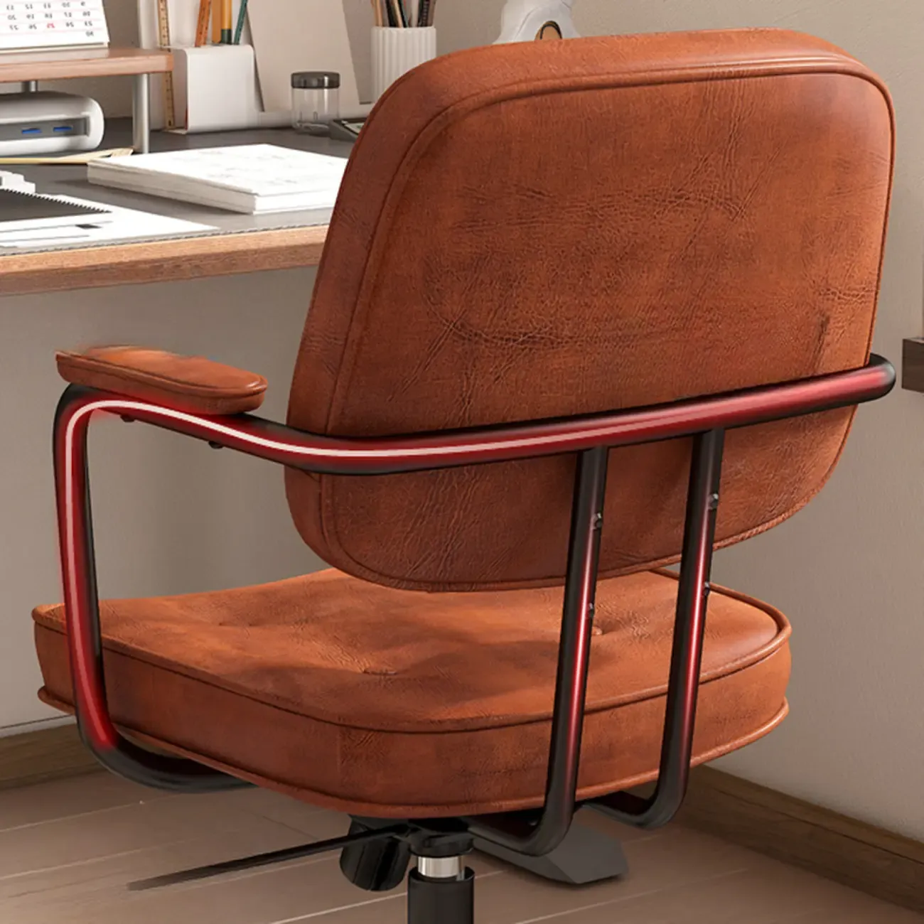 Adjustable Button-Tufted Upholstered Ergonomic Office Chair