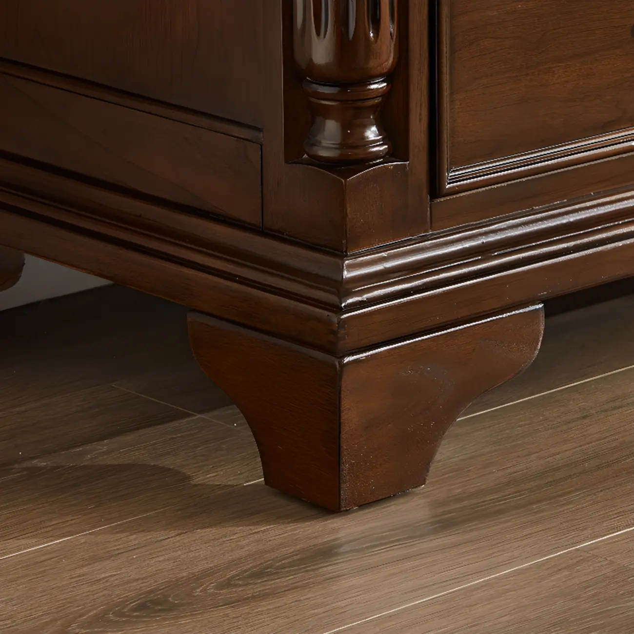 Classic Brown Wooden Double Dressers with 9-Drawers