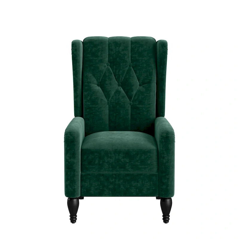 Gracewood Hollow Bea Velvet Wingback Push Back Recliner Chair