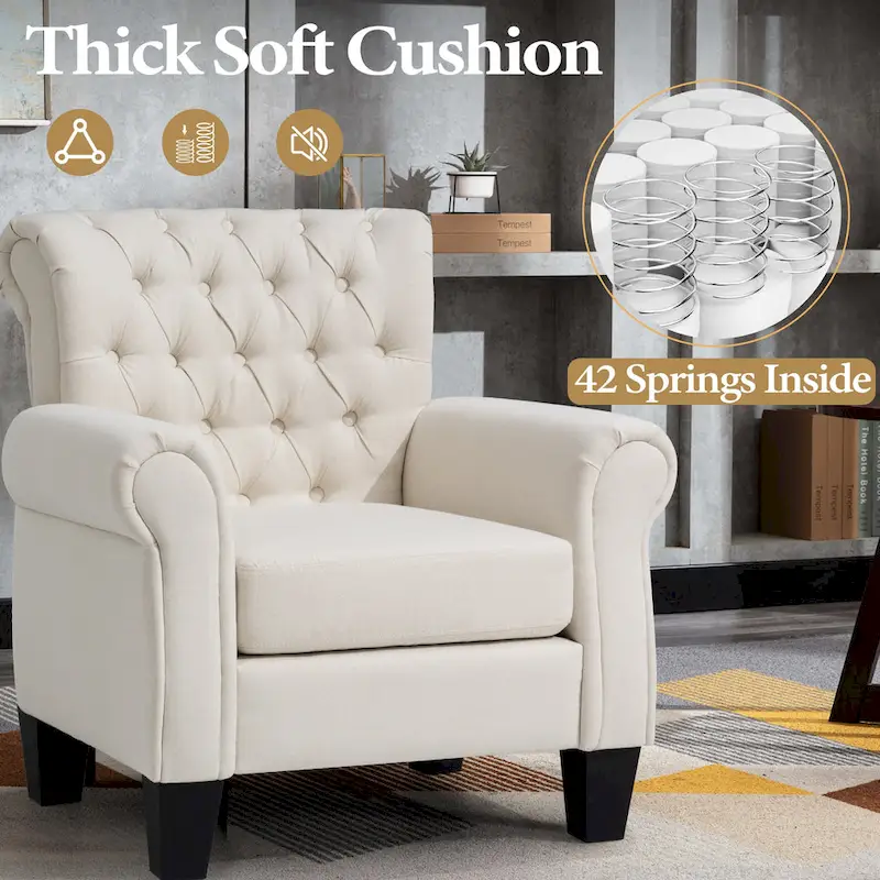 Accent Club Chair with Arms and Padded Seat