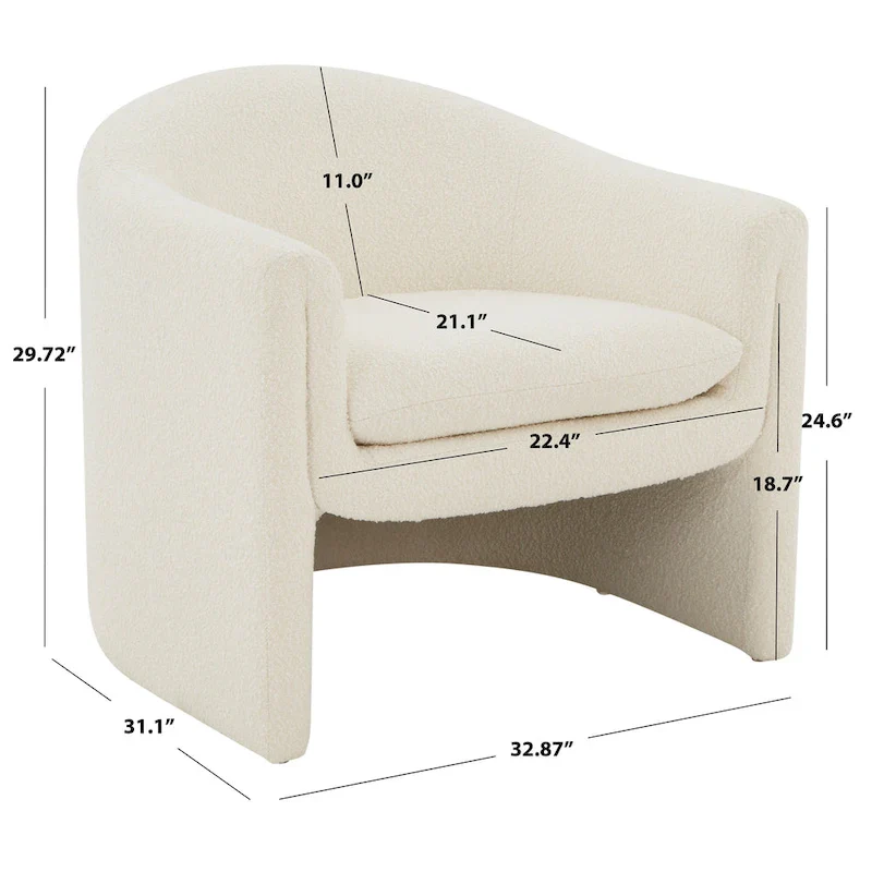 SAFAVIEH Couture Laylette Upholstered Accent Chair - 33 IN W x 31 IN D x 30 IN H