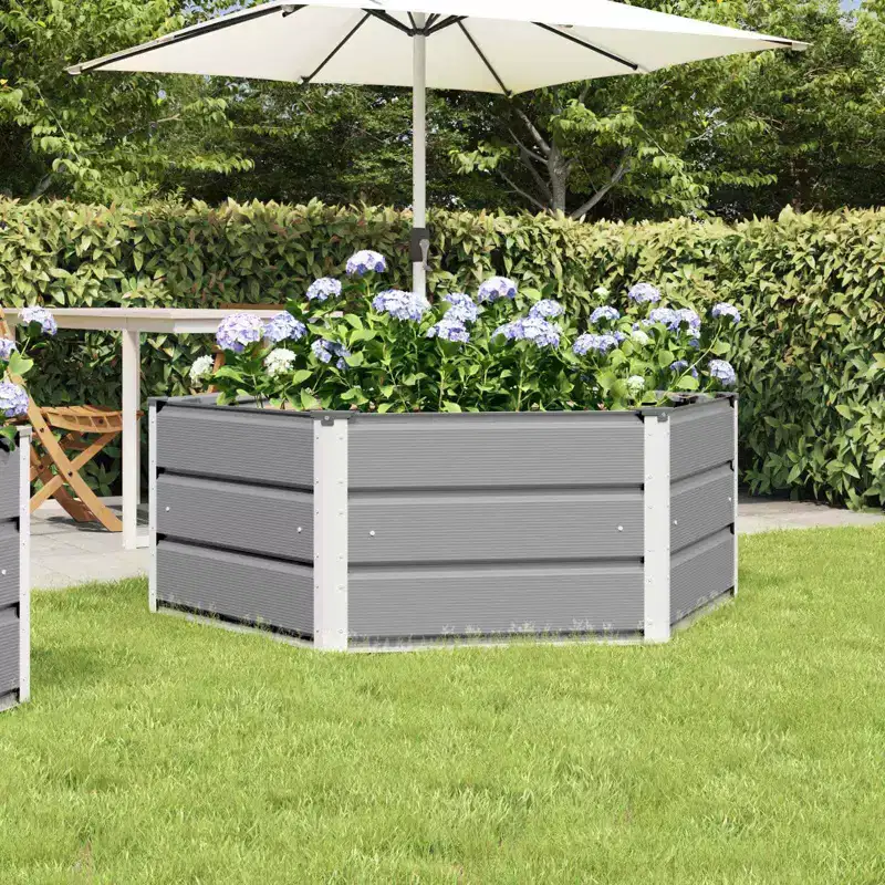 vidaXL Planter Light Grey 50.79 x 50.79 x 17.72 in Steel