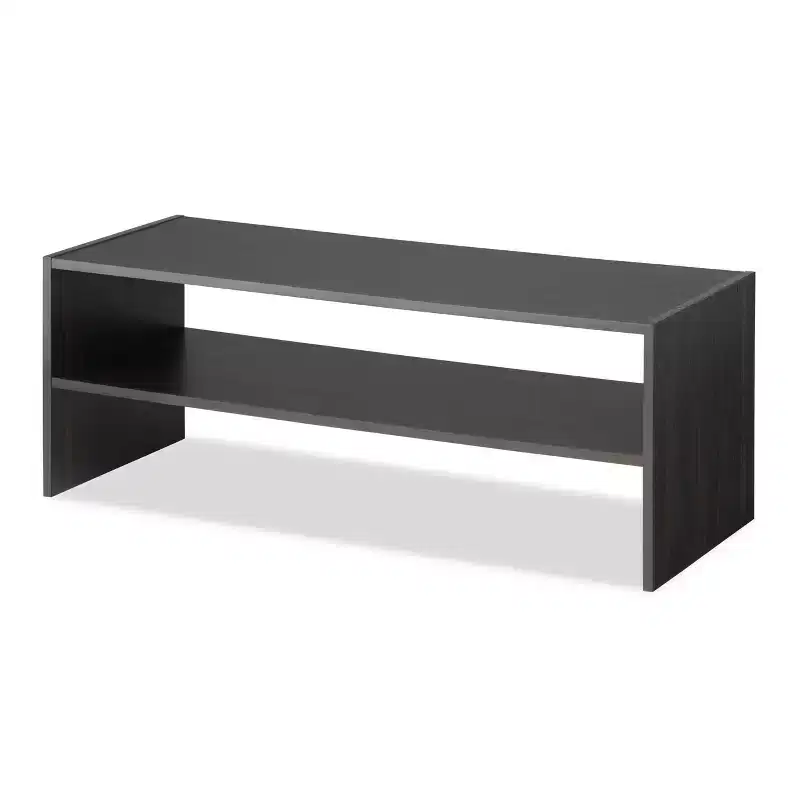 Whitmor Stackable 31" Extra Wide 2 Shelf Storage Organizer Espresso: Freestanding Shoe Rack for Closet, Holds 9 Pairs