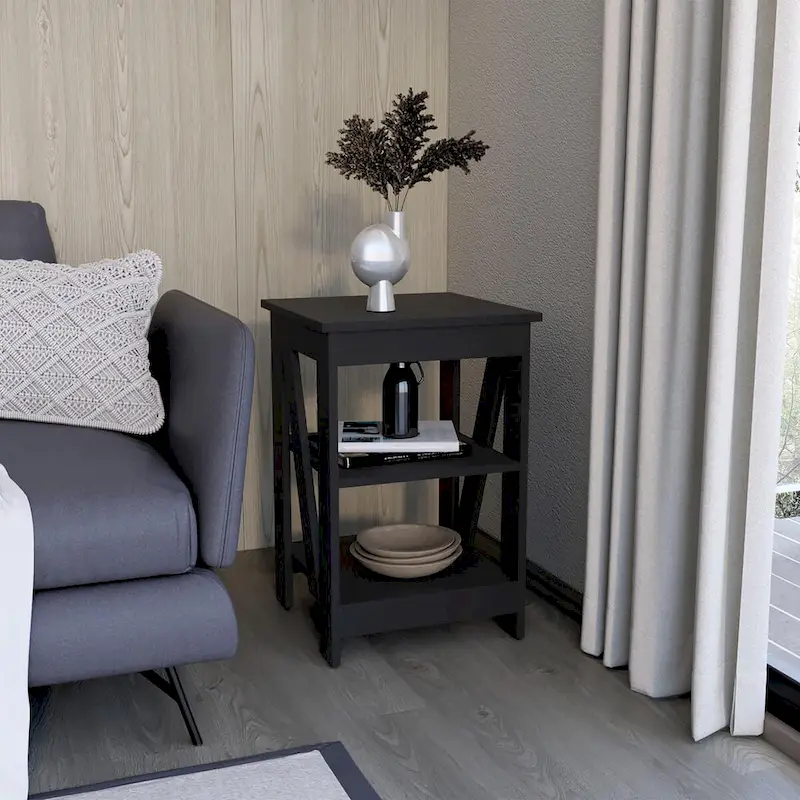 End Table with Storage Shelf