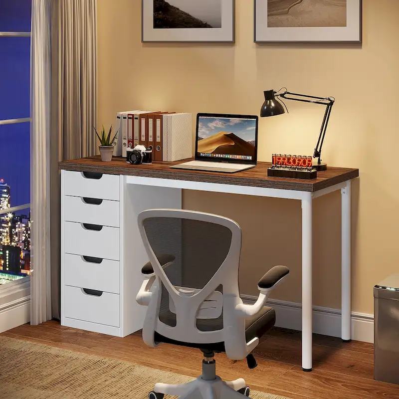 Modern Computer Desk Study Writing Table with 5 Drawers
