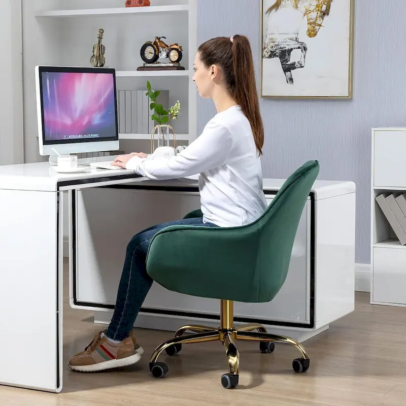 Howtai Swivel Home Office Chair with Rollers