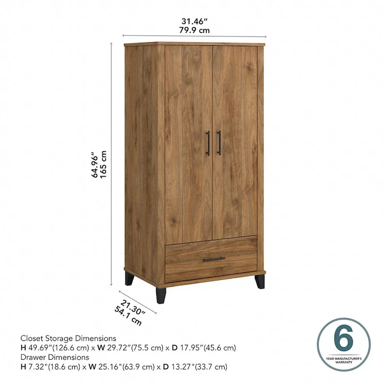 Somerset Large Armoire Cabinet by Bush Furniture