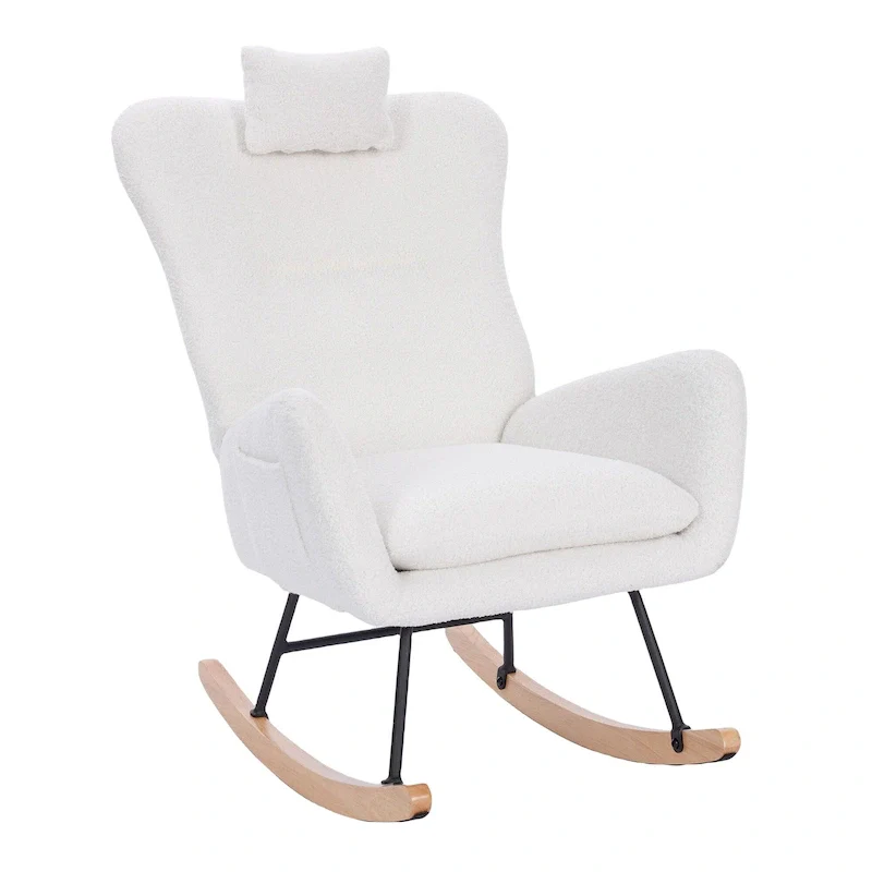 Teddy Upholstered Nursery Rocking Chair for Living Room Bedroom