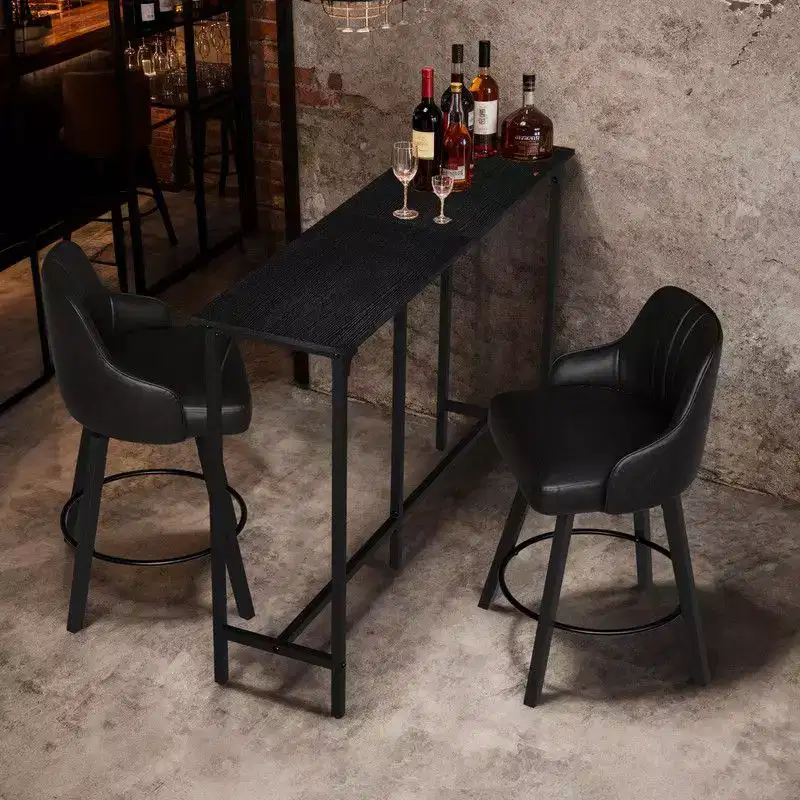Karl Home 55'' Counter Height Bar Dining Table with Metal Frame Rectangular Pub Sofa Table for Kitchen ,Living Room