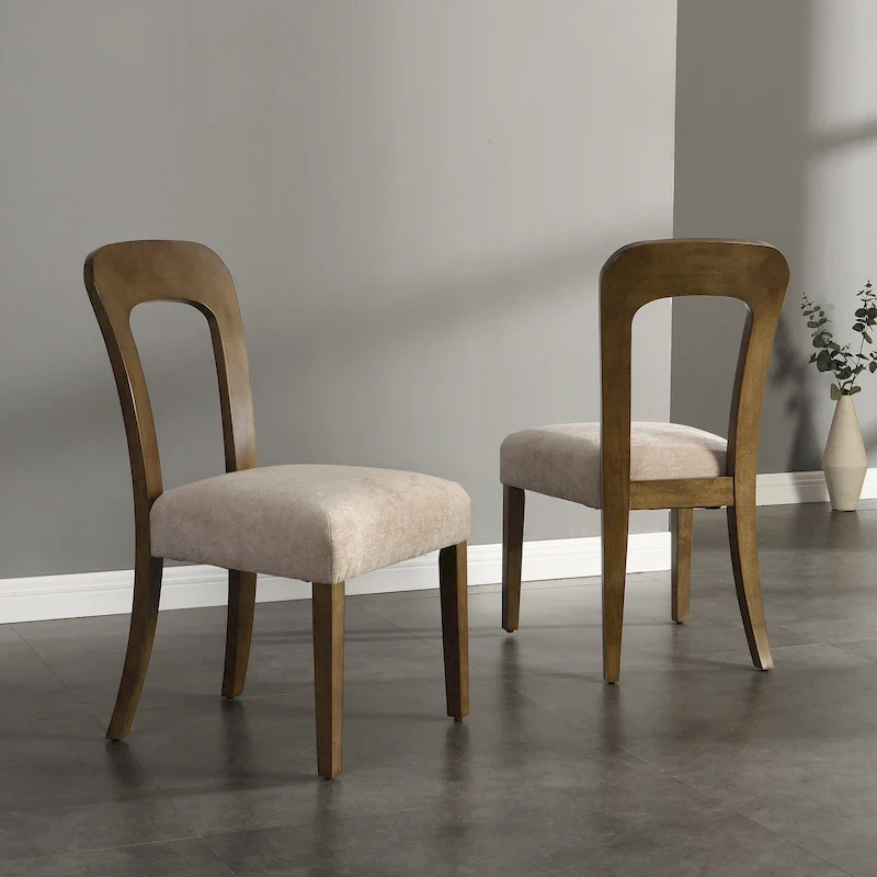 Christopher Knight Home - Adrian Upholstered Dining Chairs, Comfortable Seating with Sturdy Wood Frame, Set of 2
